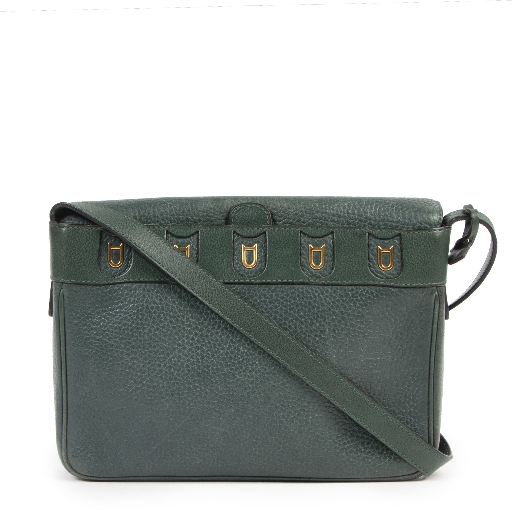 koop online tegen de beste prijs Delvaux Green D Crossbody Bag