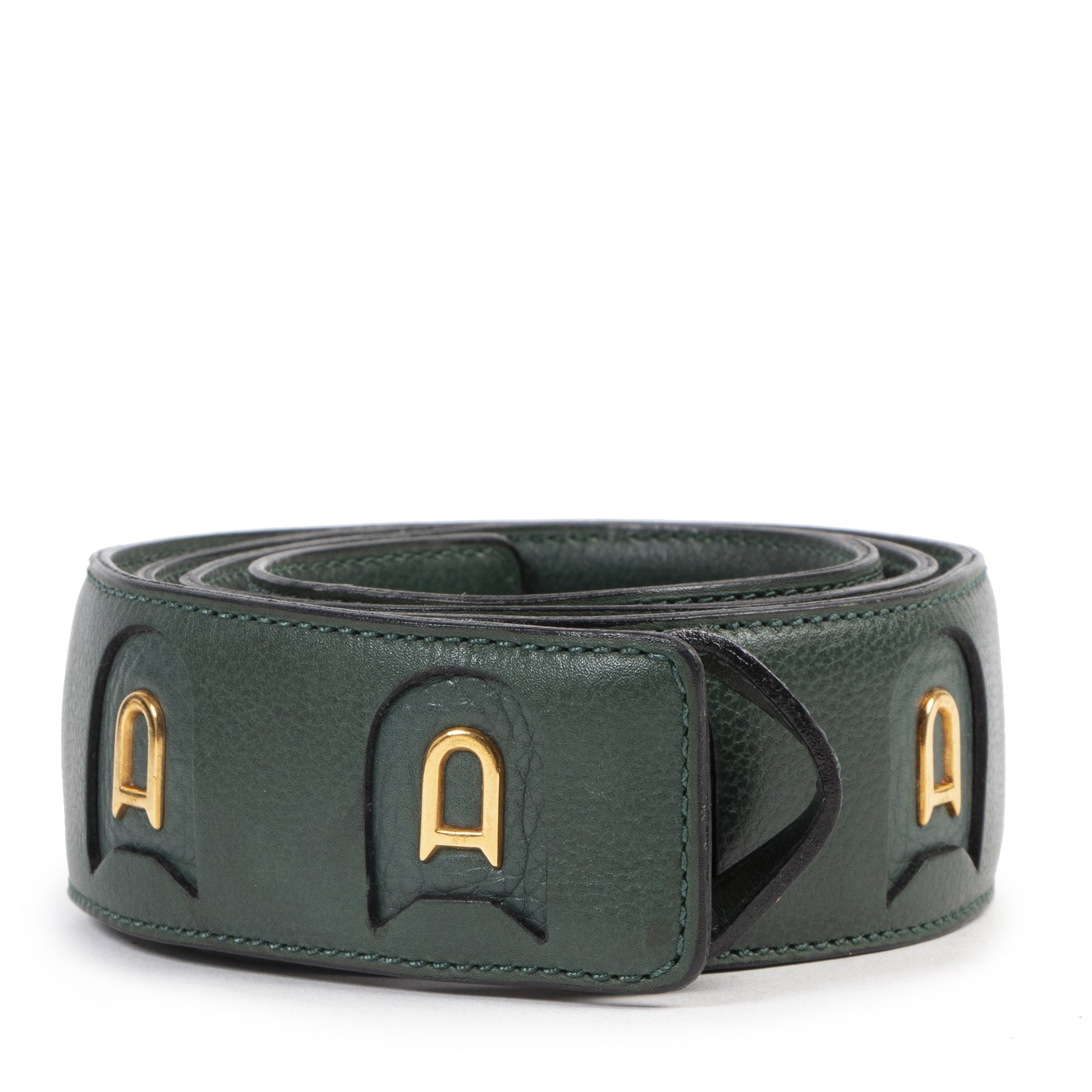 Delvaux Green D Logo Belt kopen en verkopen aan de beste prijs bij Labellov
