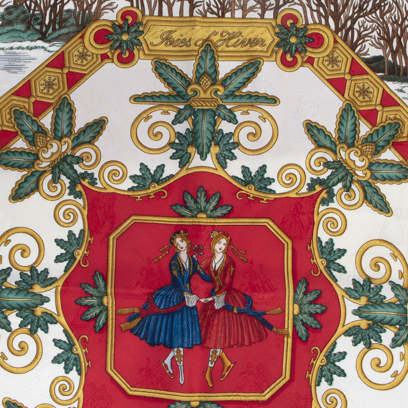 Authentieke tweedehands vintage Hermès Joies D'Hiver Carré Scarf koop online webshop LabelLOV