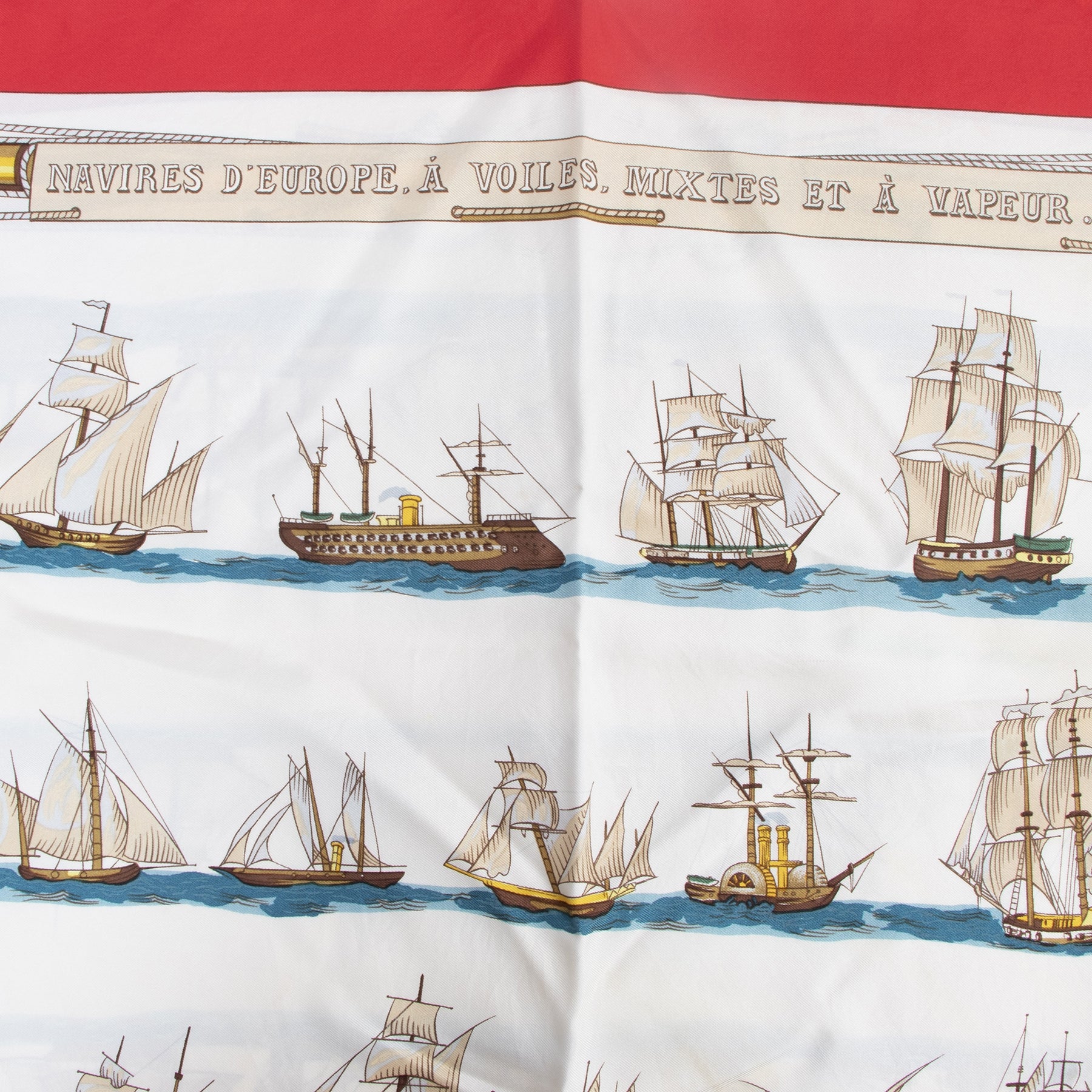 Hermès Carré 'Navires D'Europpe, A Voiles, mixtes a vapeur' Scarf