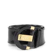 Authentic secondhand Yves Saint Laurent Black Patent Leather Belt - Size 75 luxury vintage webshop fashion safe secure online shopping