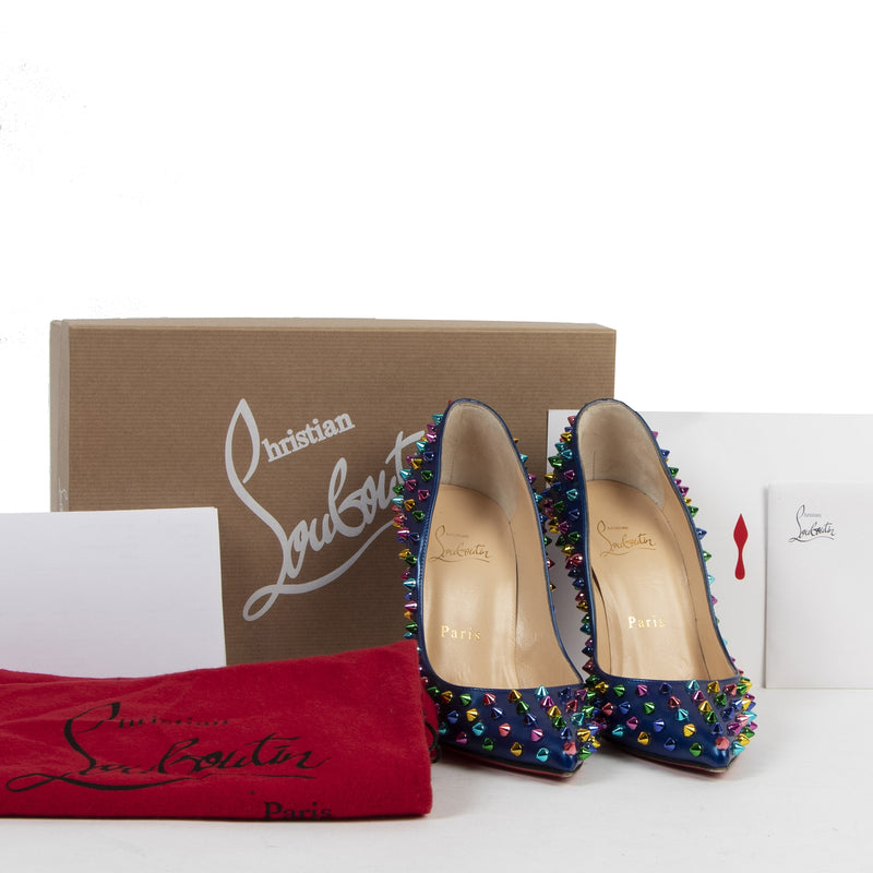 Christian Louboutin Follies Spikes 100 Glossy Patent te koop bij Labellov