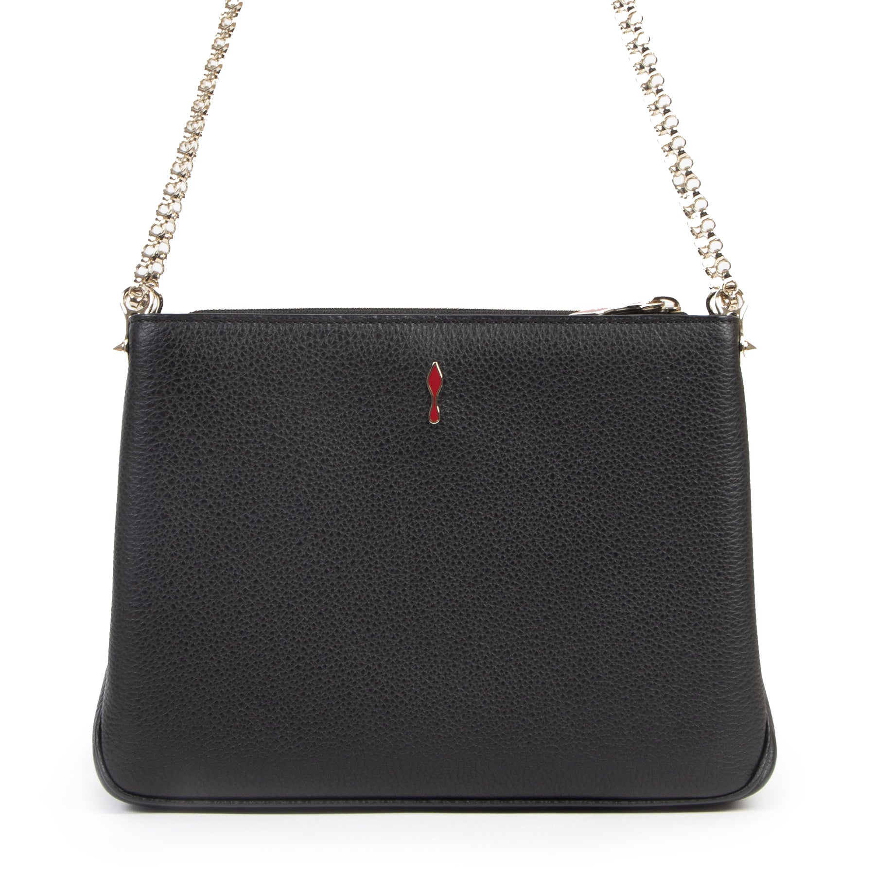 Authentic secondhand Christian Louboutin Triloubi Triple-Gusset Spiked Large Shoulder Bagdesigner bags luxury vintage webshop fashion safe secure online shopping