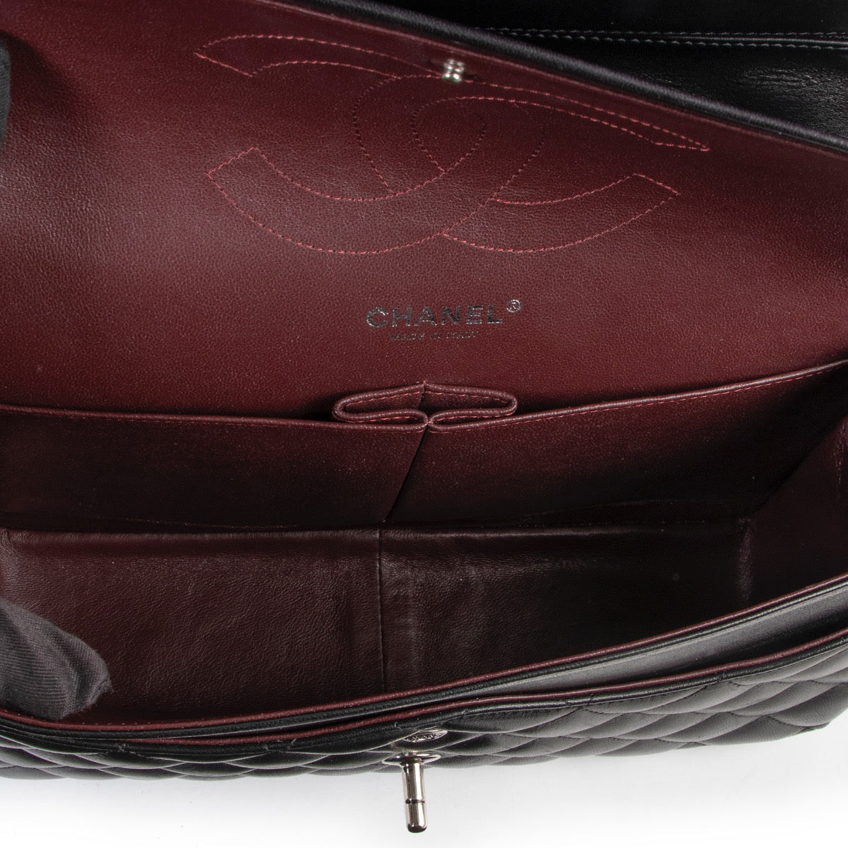 Chanel Zwarte Jumbo Lamsleren Double Classic Flap Tas