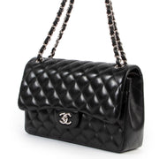 Chanel Black Jumbo Lambskin Double Classic Flap Bag