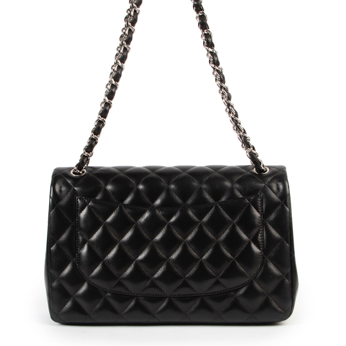acheter en ligne seconde main Chanel Black Jumbo Lambskin Double Classic Flap Bag