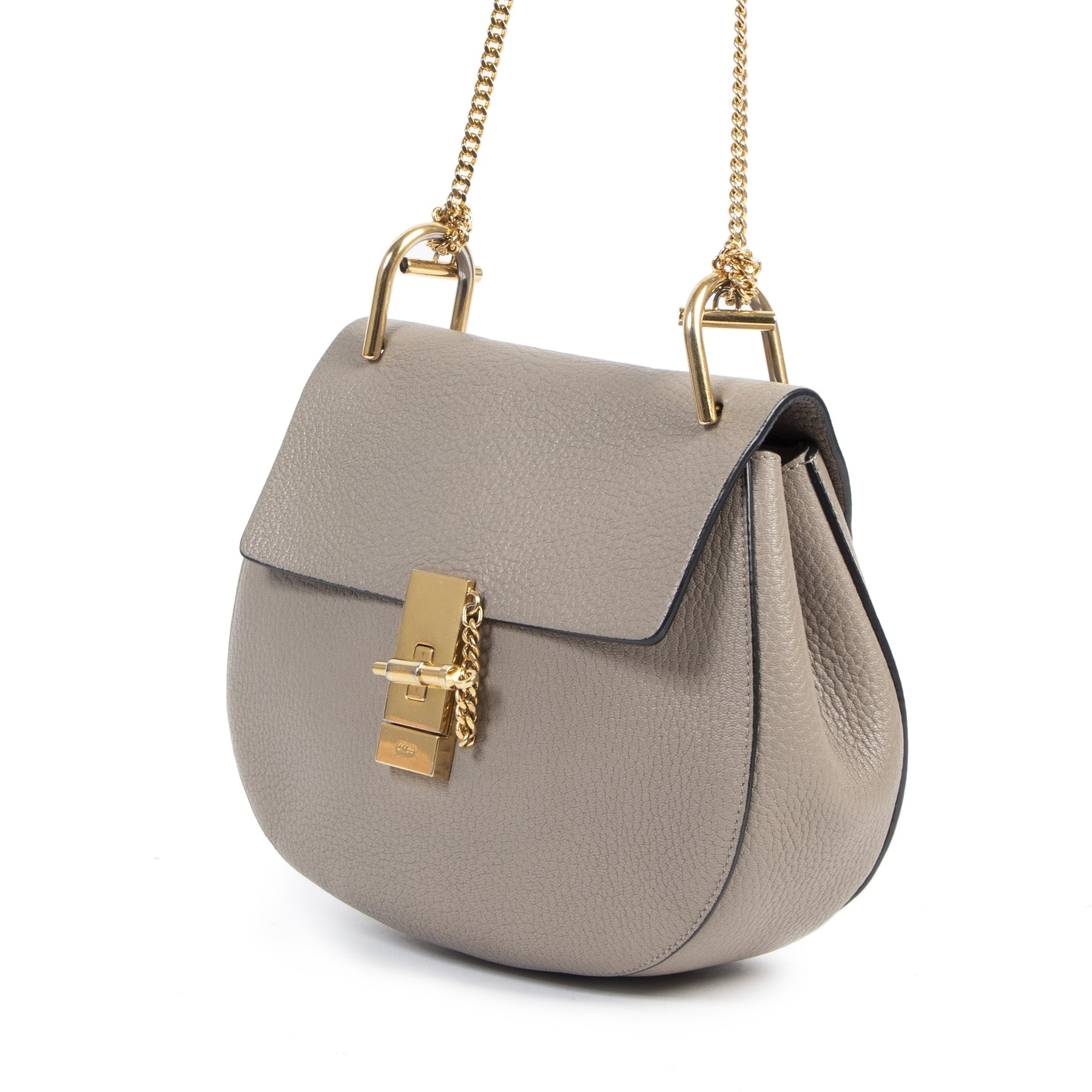 Authentieke tweedehands vintage Chloé Grey Drew Shoulder Bag koop online webshop LabelLOV