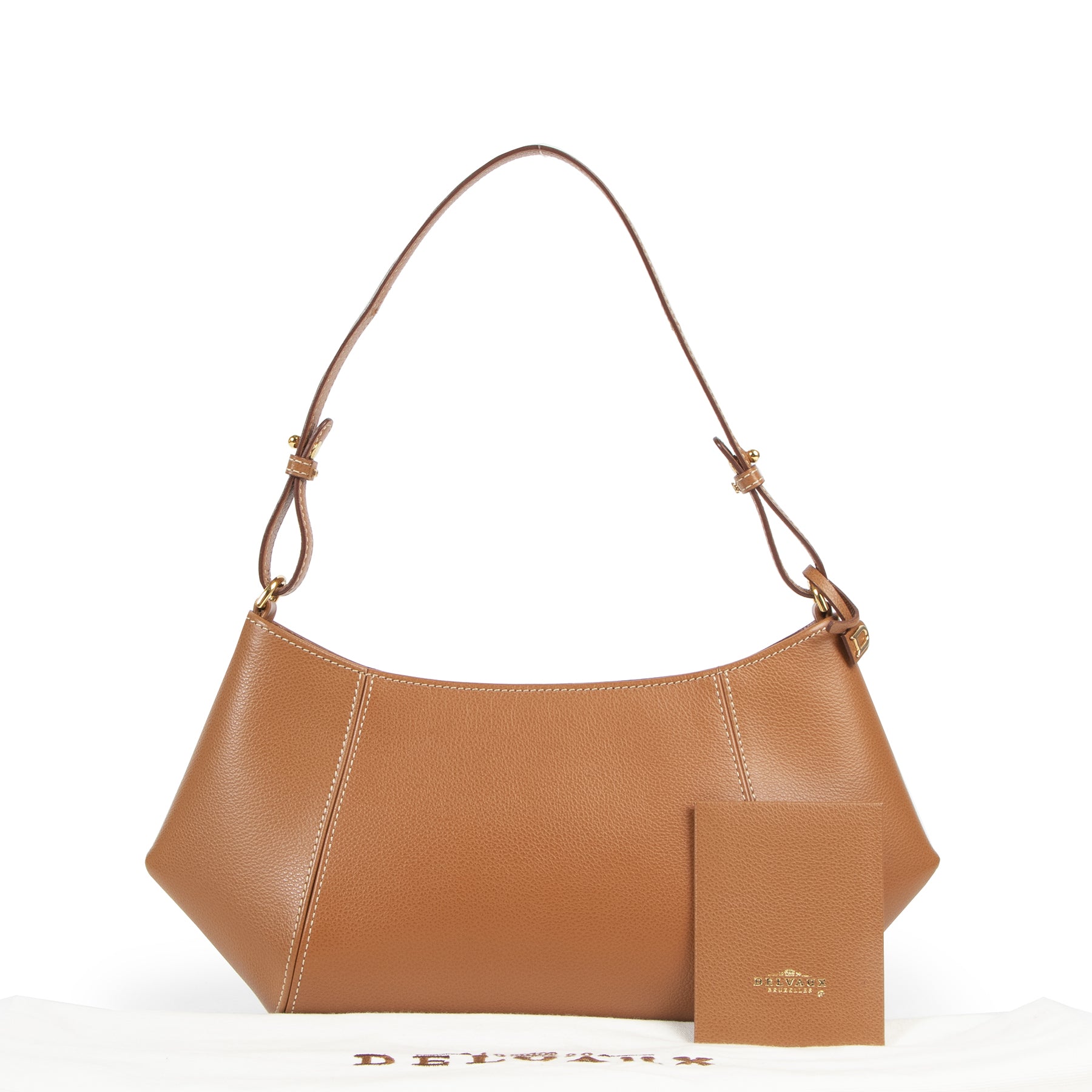 tweedehands , als nieuw Delvaux Cognac Desir Shoulder Bag