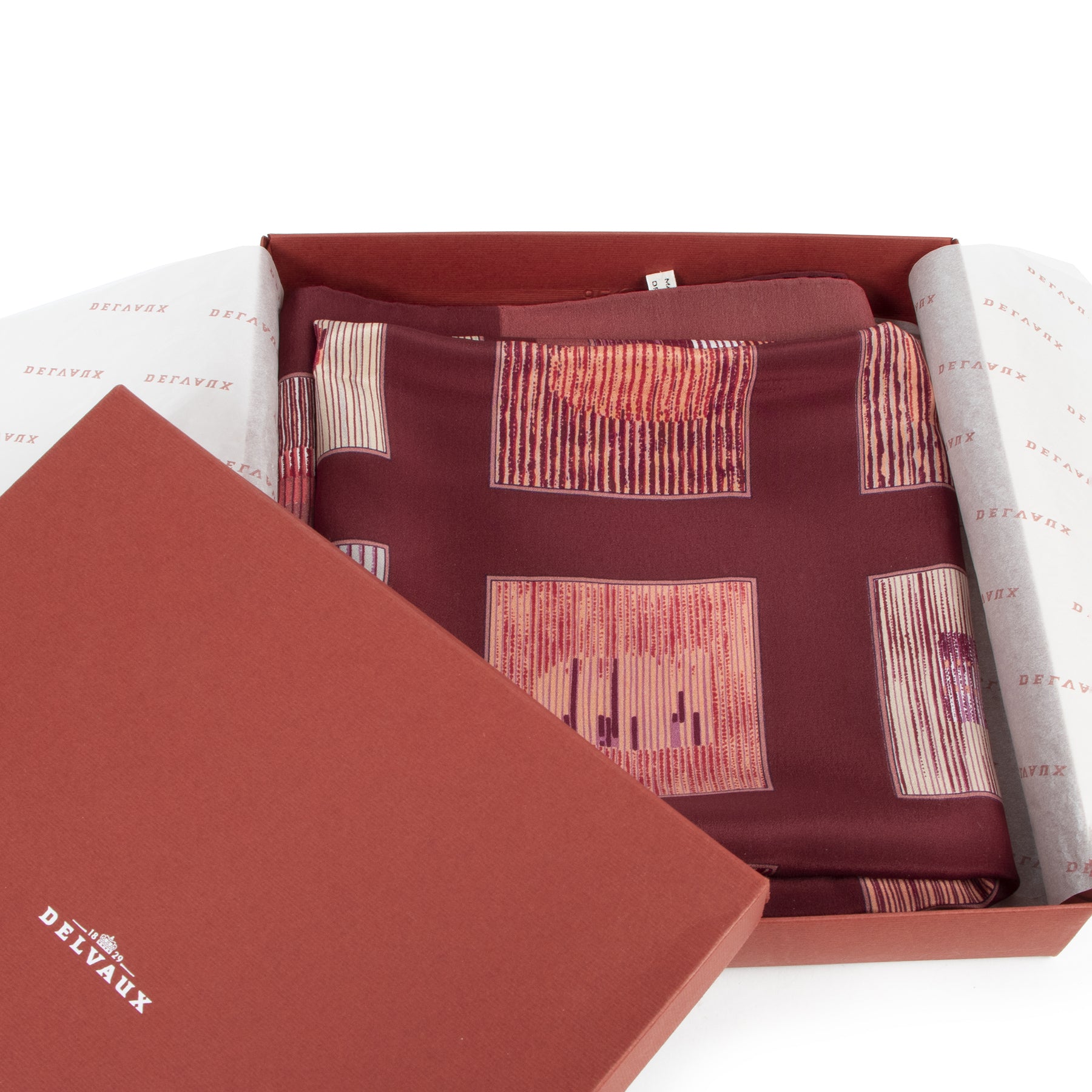 Bent u op zoek naar een authentieke Delvaux Red Silk Carre Scarf
