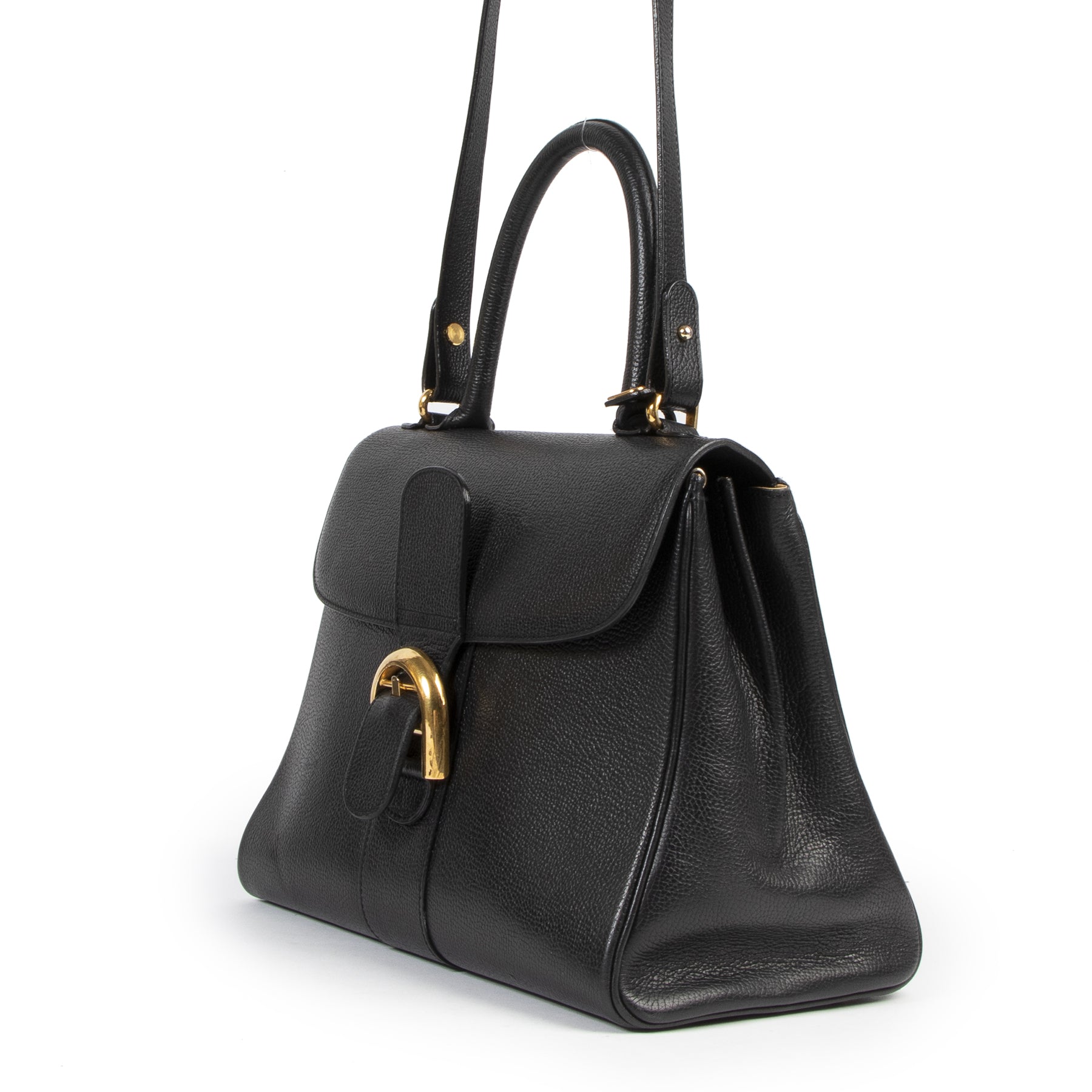 Delvaux Brillant Black MM tweedehands designer handtassen aan de beste prijs online