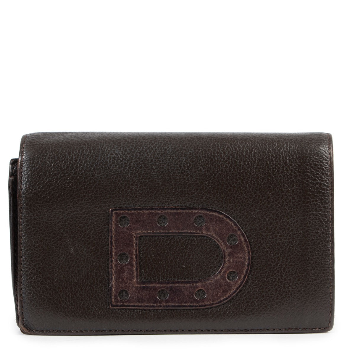 Shop safe online 100% authentic second hand Delvaux Brown Leather D Wallet in very good condition at the right price at Labellov in Antwerp.