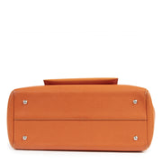 Authentieke tweedehands vintage Delvaux Deux de Delvaux Orange Top Handle Bag koop online webshop LabelLOV