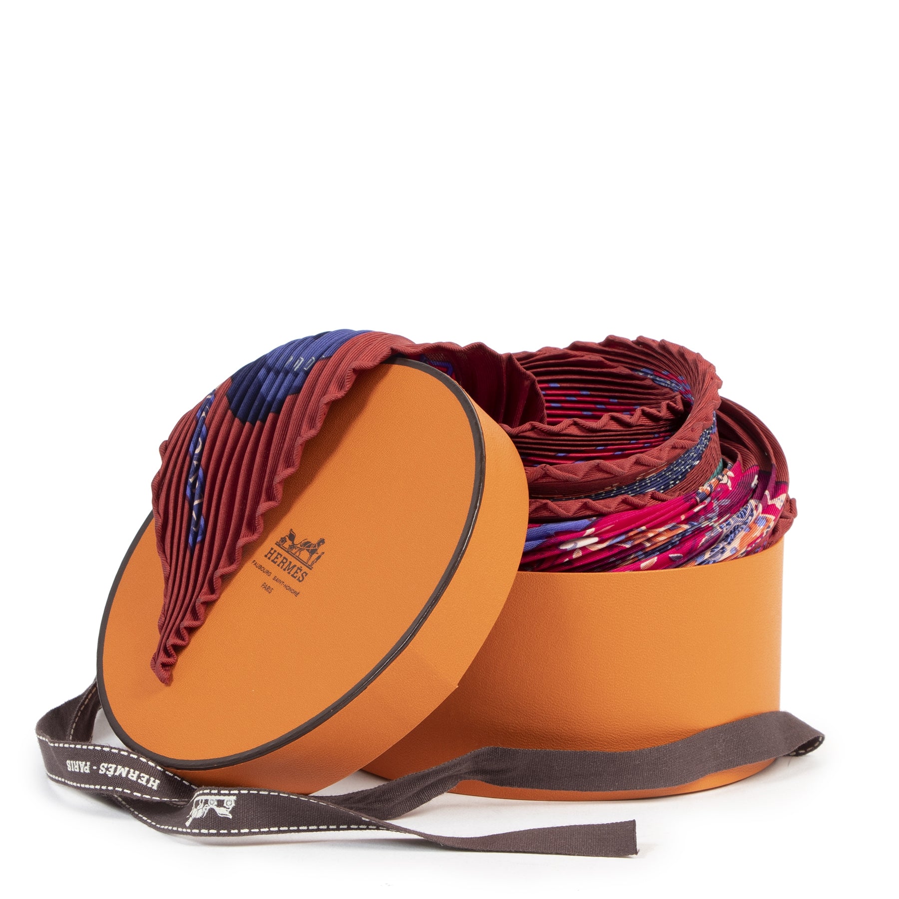 Authentic secondhand Hèrmes Et Inros Plissé Scarf luxury vintage webshop fashion safe secure online shopping