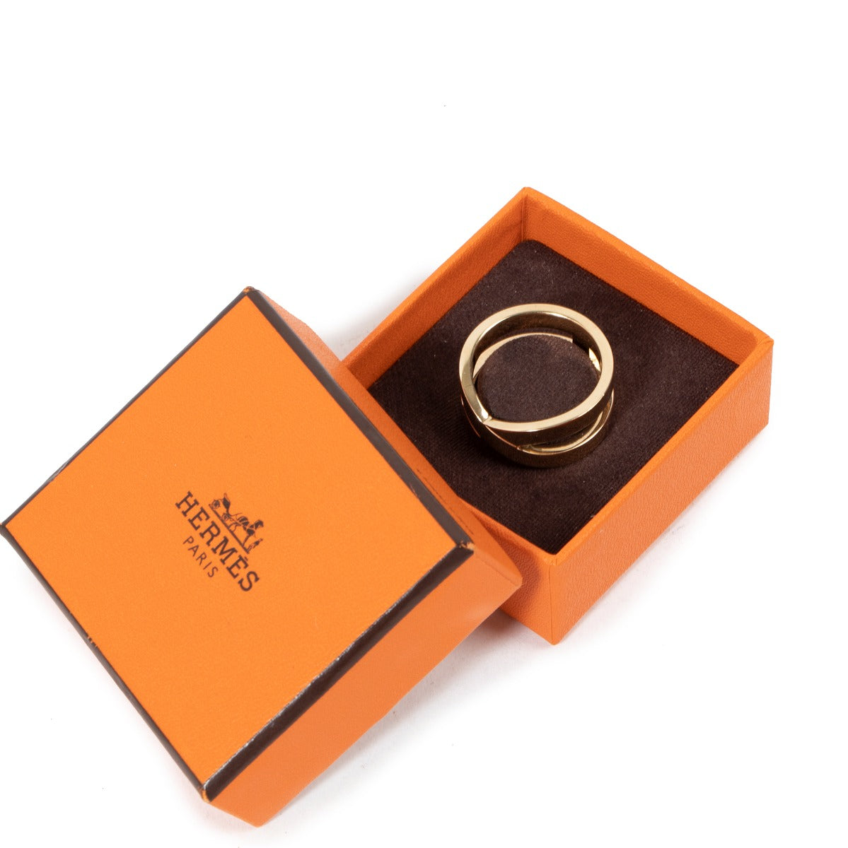 Hermès Permabrass Bijouterie Fantaisie Ruban Scarf Ring