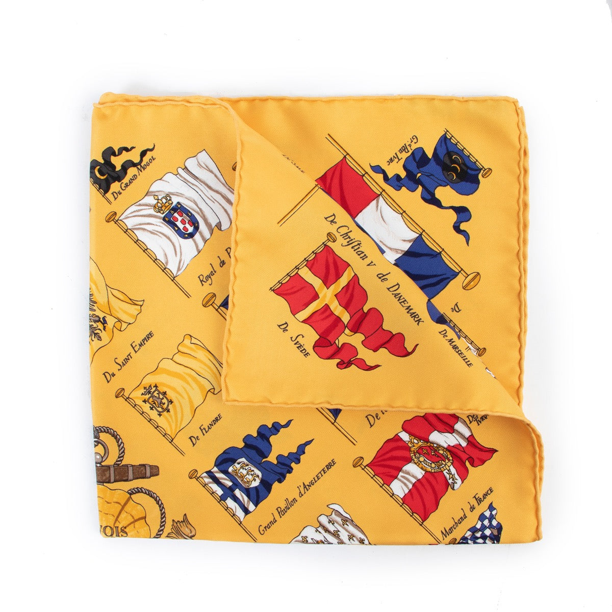 Shop safe online 100% authentic second hand Hermès Yellow Pavois Scarf at labellov in Antwerp.
