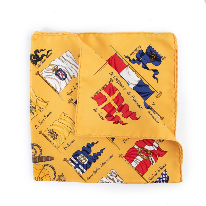 Shop safe online 100% authentic second hand Hermès Yellow Pavois Scarf at labellov in Antwerp.