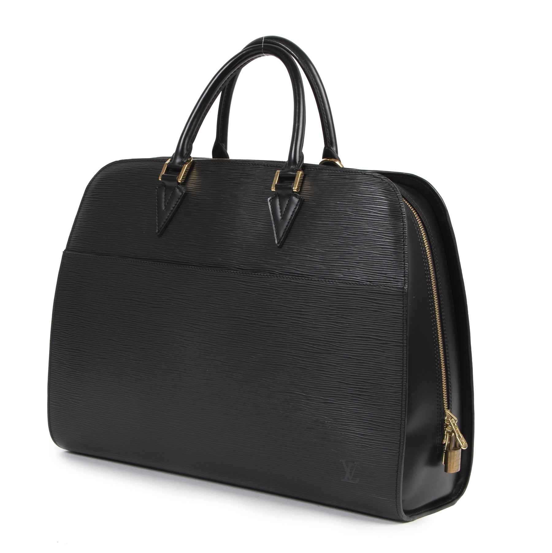Authentic second-hand vintage Louis Vuitton Sorbonne Epi Briefcase Black buy online webshop LabelLOV