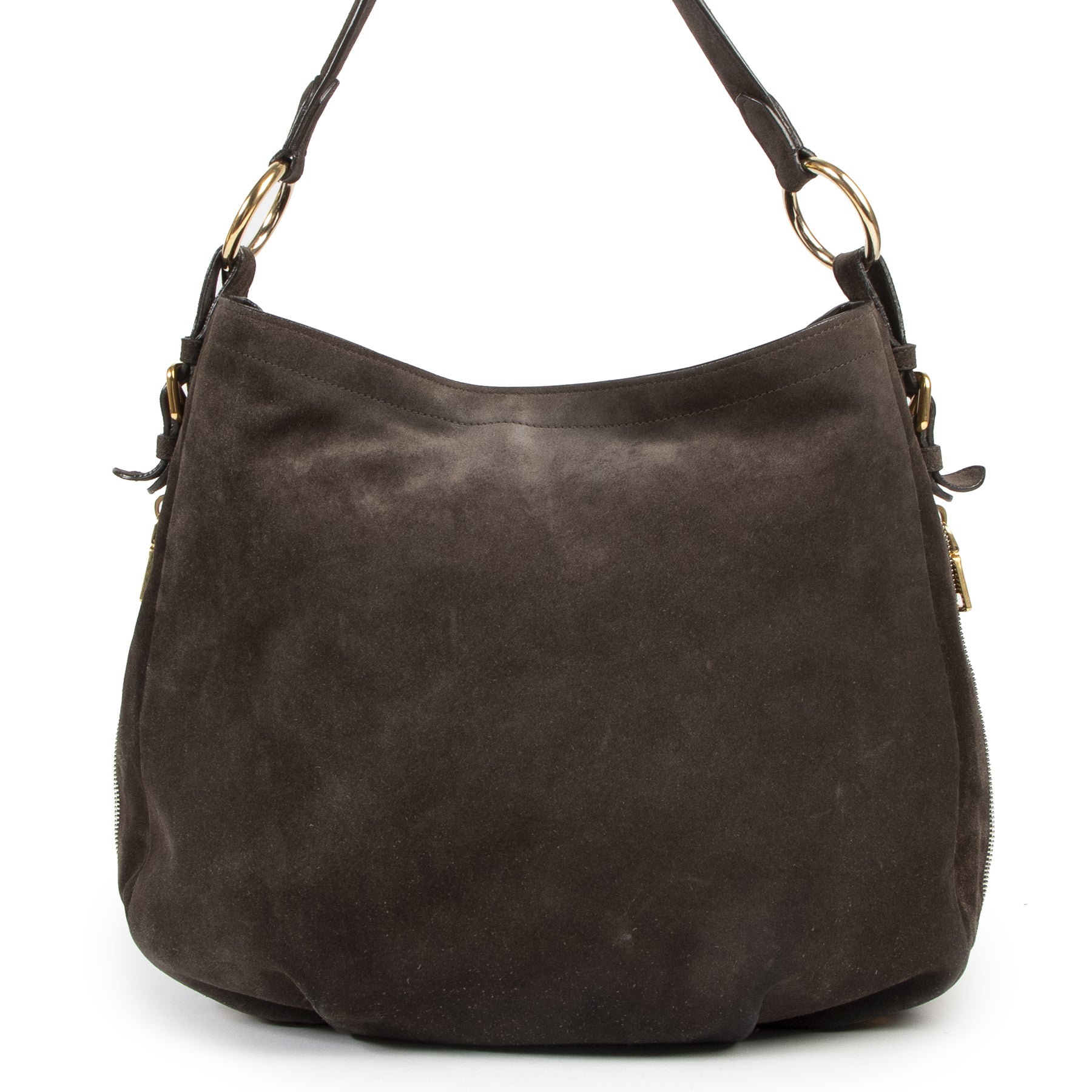 Prada Brown Suede Hobo Bag