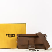 The Fendi Brown Leather Zipped Baguette Bag on Labellov.com !
