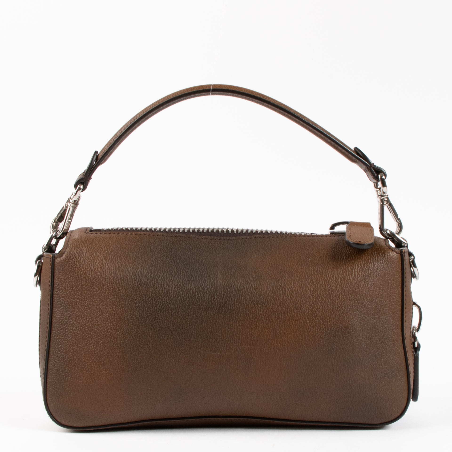 The Fendi Brown Leather Zipped Baguette Bag on Labellov.com !