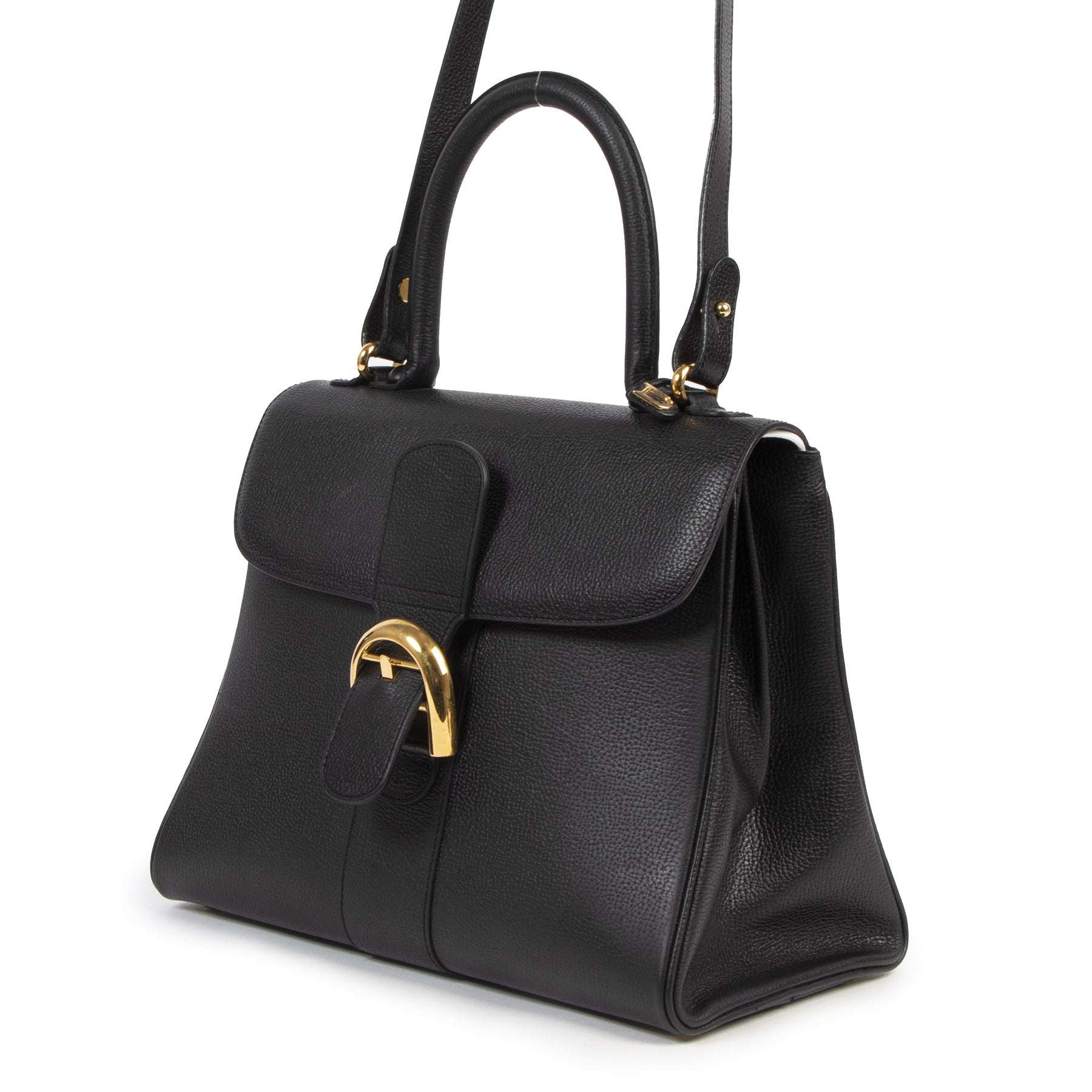 koop online shop safe online tegen de beste prijs Delvaux Black Brillant MM Bag + Strap