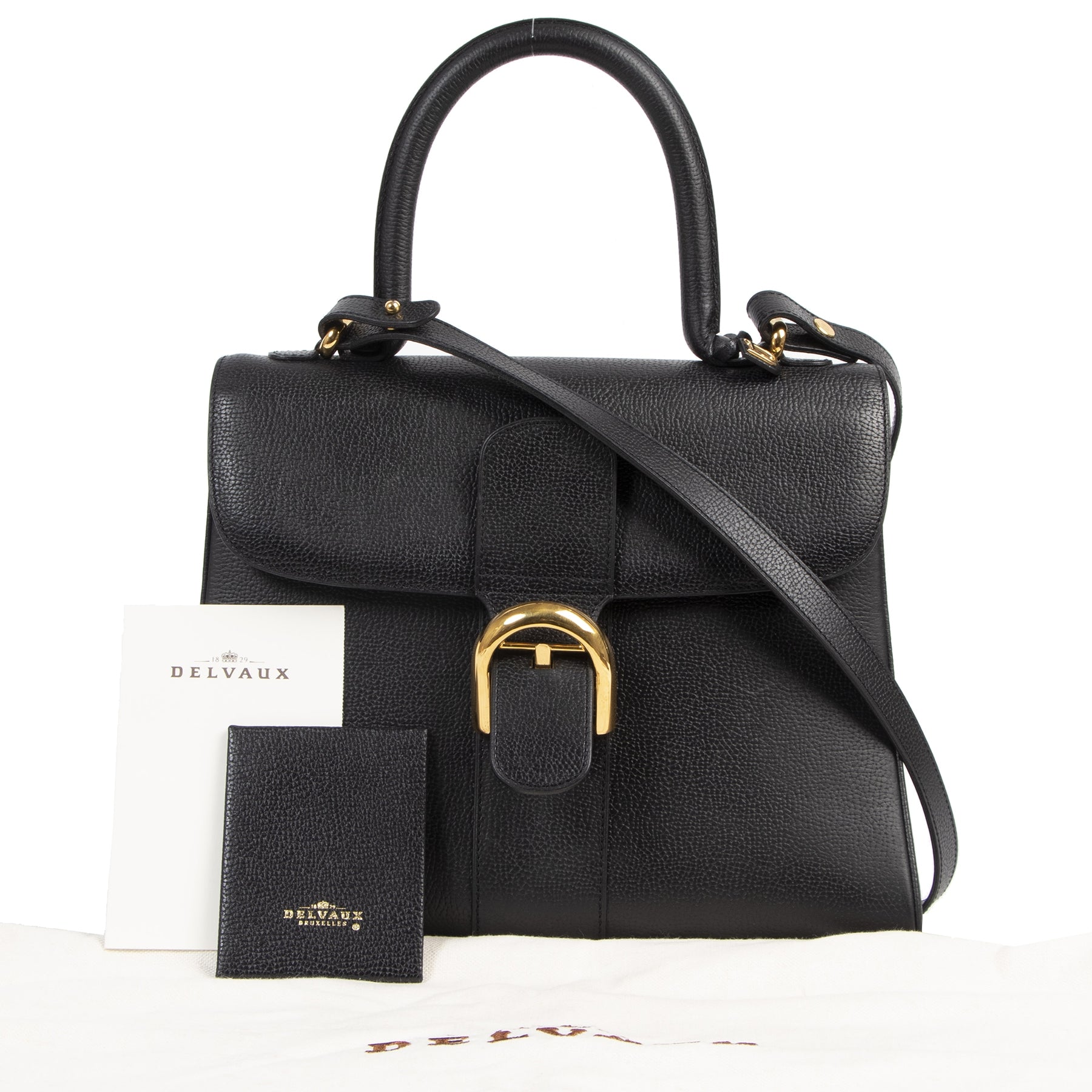 shop safe online tegen de beste prijs Delvaux Black Brillant MM Bag + Strap
