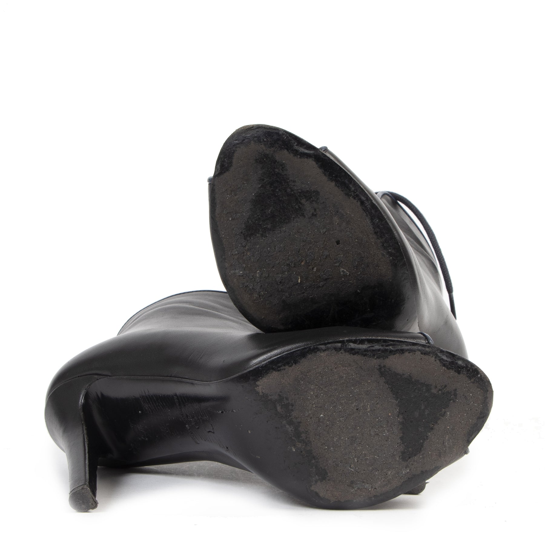 Authentic second-hand vintage Morobé Black Laced Up Booties - Size 40 buy online webshop LabelLOV