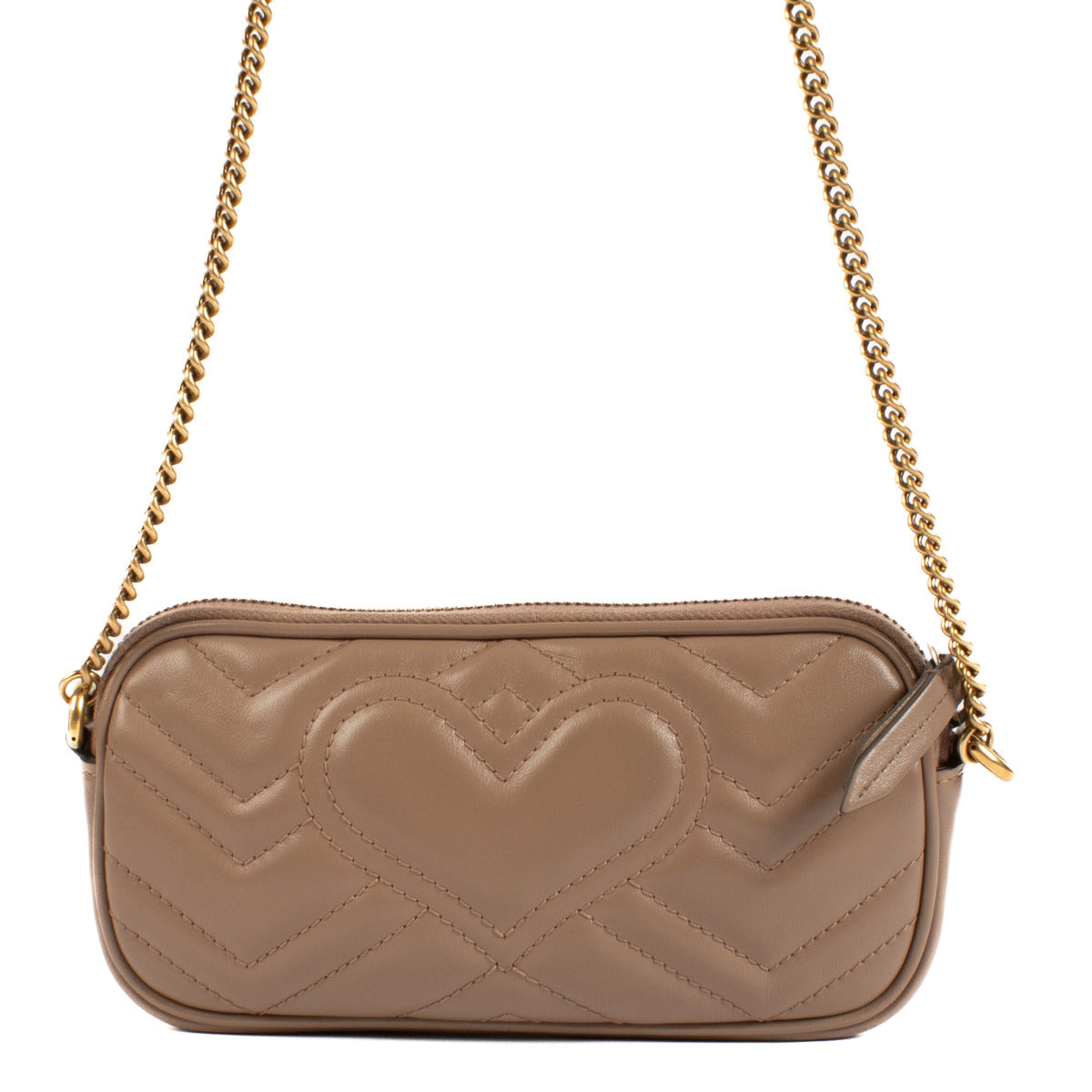 Gucci Nude Kalfsleer Matelassé Mini GG Marmont Crossbodytas