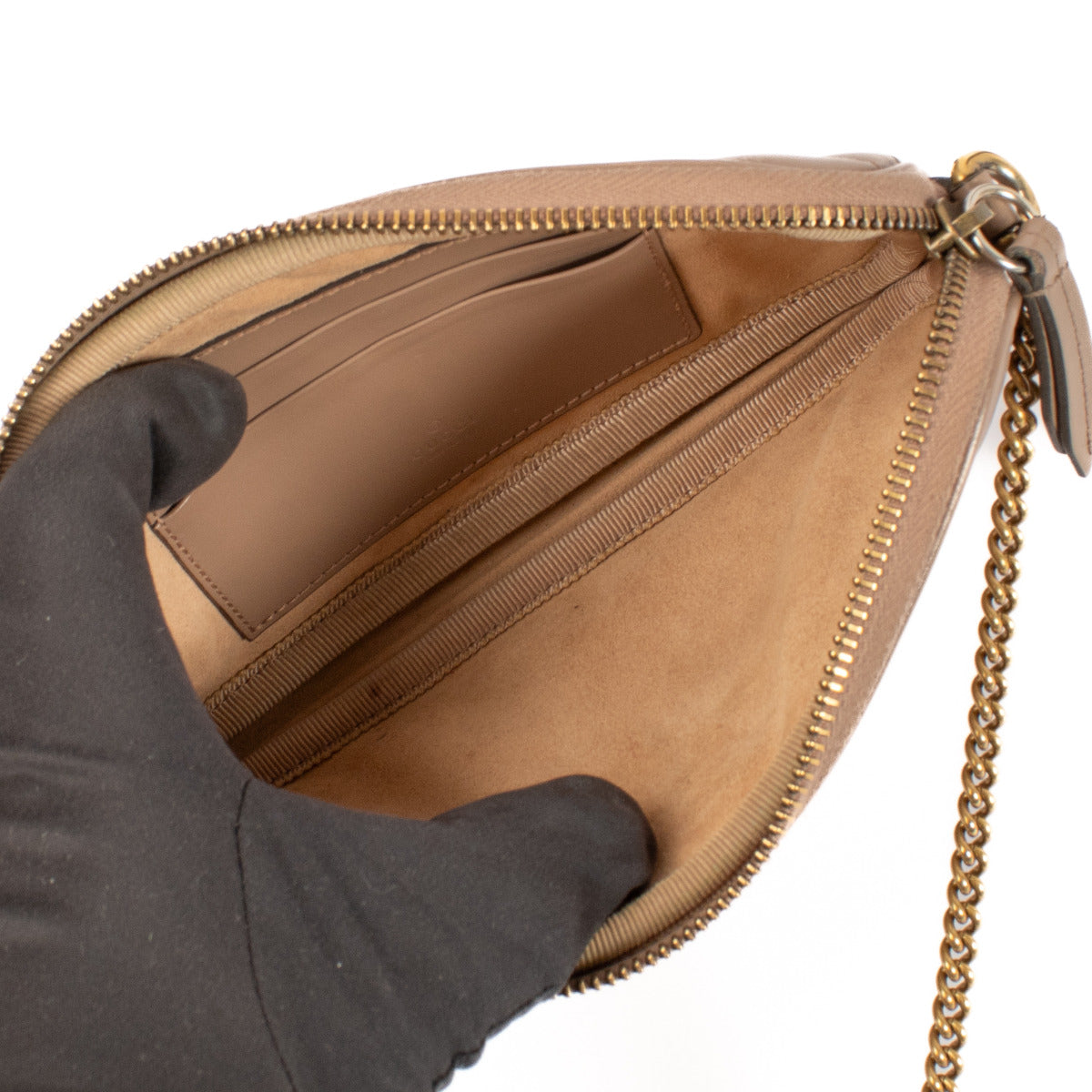 Gucci Nude Kalfsleer Matelassé Mini GG Marmont Crossbodytas