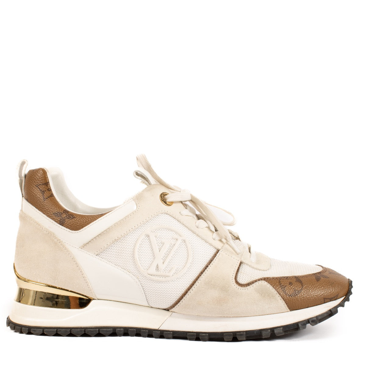 shop 100% authentic second hand Louis Vuitton Beige Run Away Sneakers - Size 39 on Labellov.com
