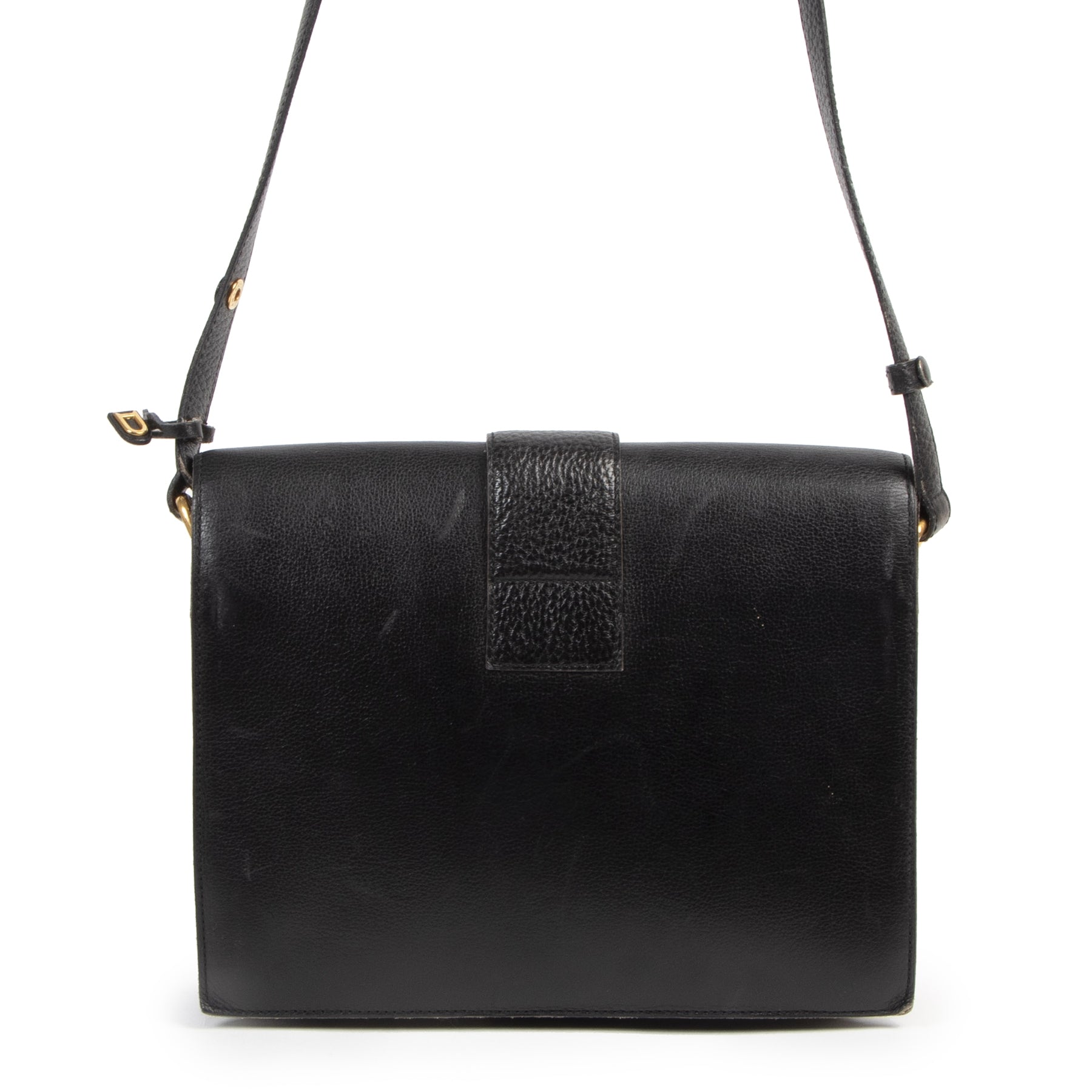 Authentieke Tweedehands Delvaux Buckle Navy Crossbody Bag juiste prijs veilig online shoppen luxe merken webshop winkelen Antwerpen België mode fashion