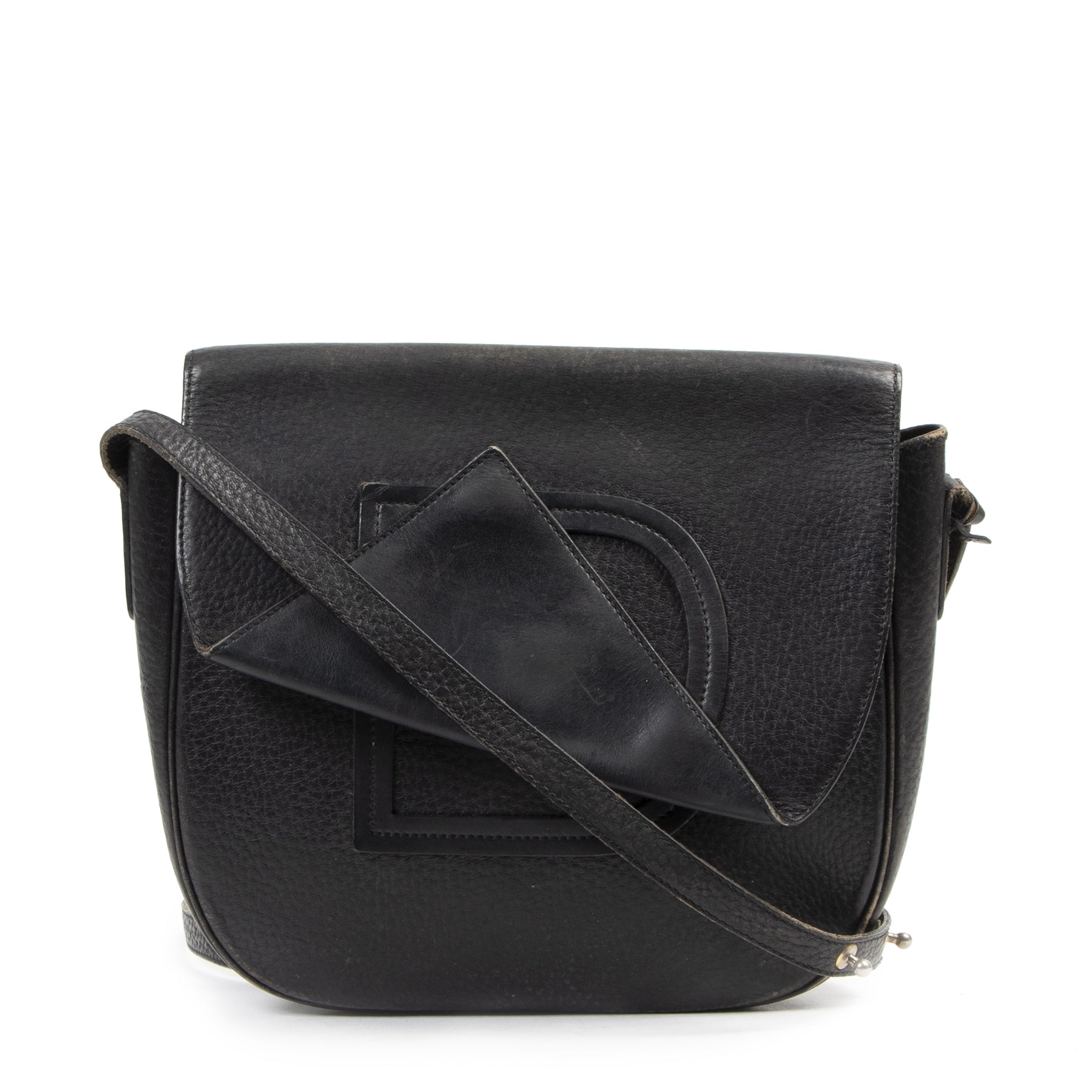 Authentic secondhand Delvaux Navy D Flap Crossbody Bag designer bags fashion luxury vintage webshop safe secure online shopping