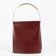 Authentic Cartier Burgundy Trinity Bag with gold handle at Labellov.com