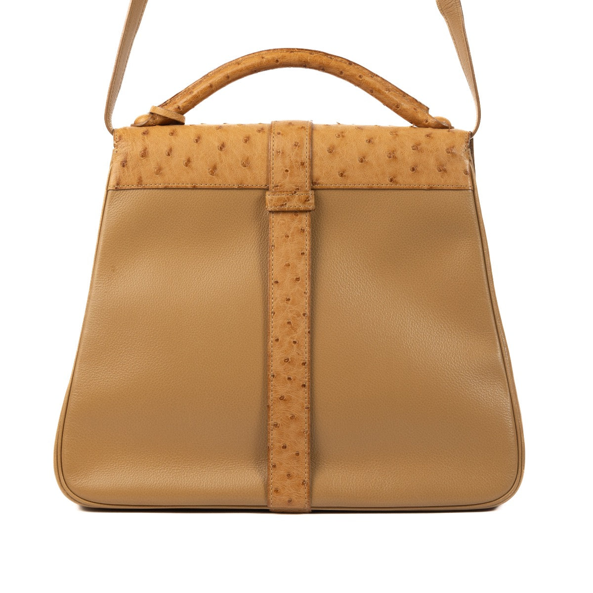 Delvaux Ostrich Sahara Gin Fizz Shoulder Bag
