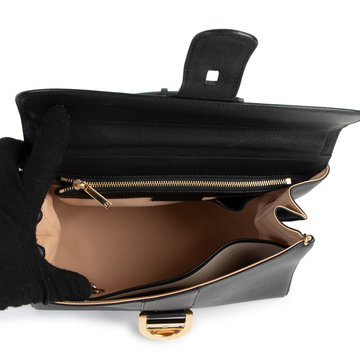 Delvaux Brillant MM Black Jumping Leather Shoulder Bag
