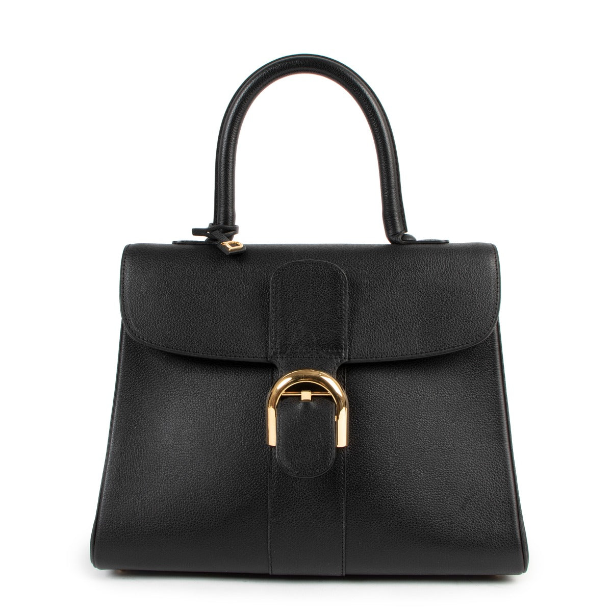 Delvaux Brillant MM Black Jumping Leather Shoulder Bag