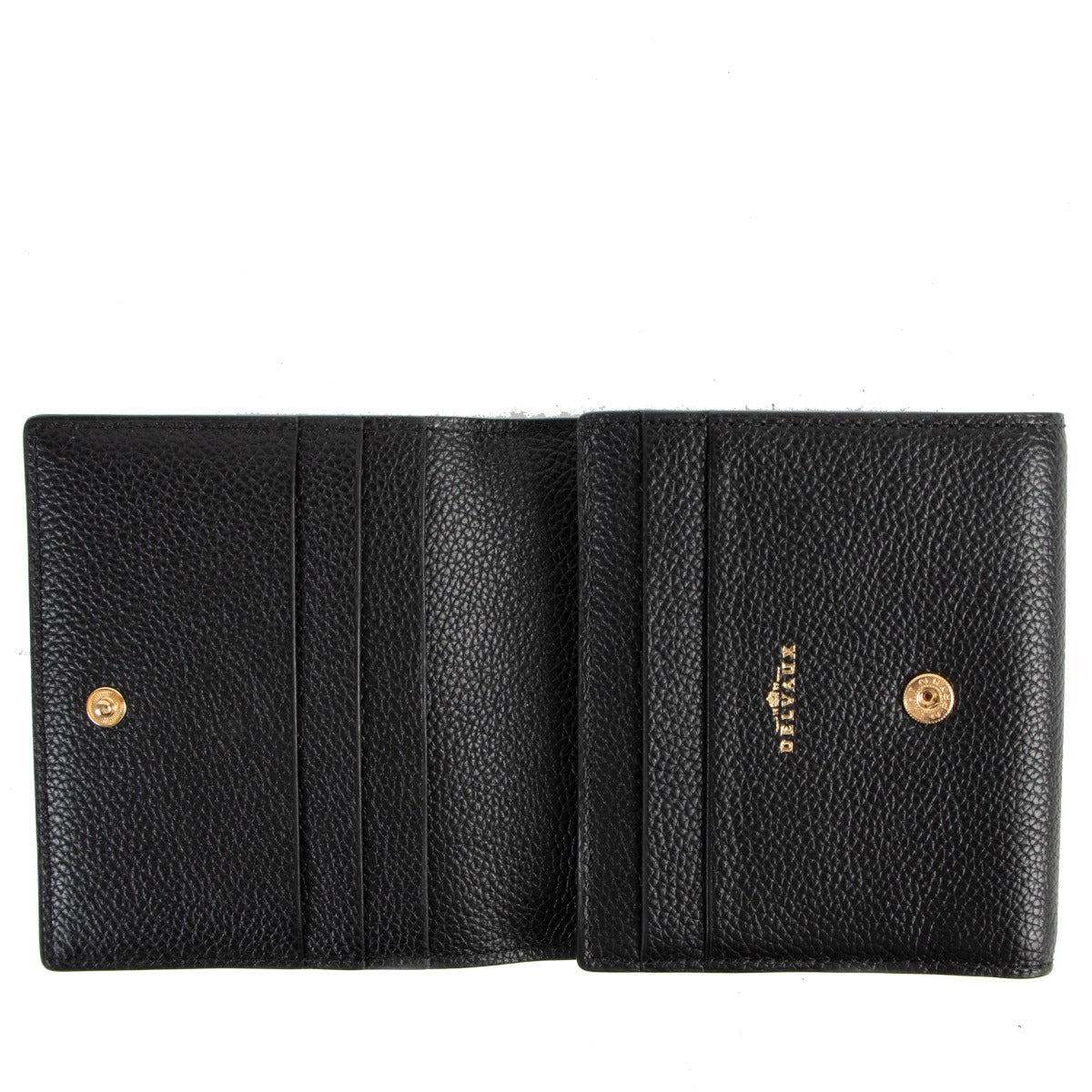 Delvaux Louise Compact Paddock Black Reglisse Leather Wallet
