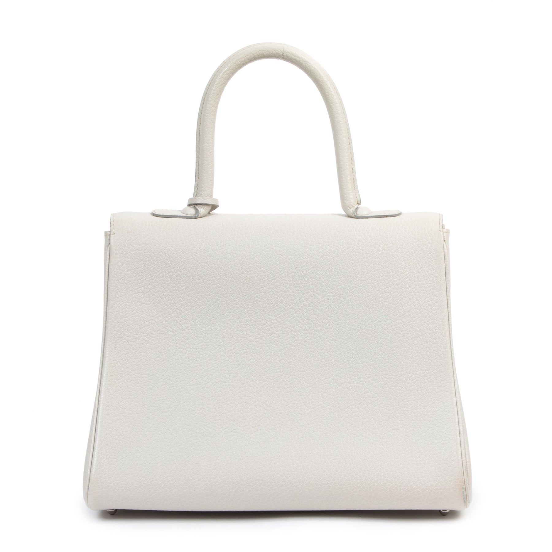 Authentieke Tweedehands Delvaux Cream White Brillant MM + Strap juiste prijs veilig online shoppen luxe merken webshop winkelen Antwerpen België mode fashion