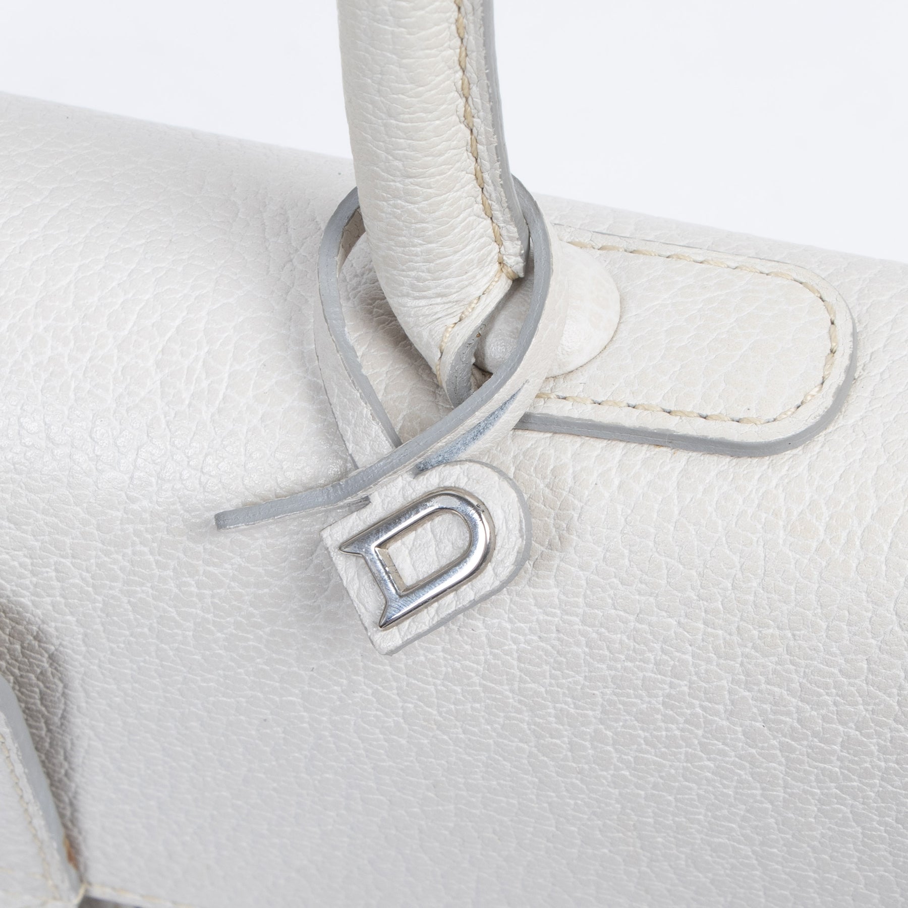 Authentieke Tweedehands Delvaux Cream White Brillant MM + Strap juiste prijs veilig online shoppen luxe merken webshop winkelen Antwerpen België mode fashion