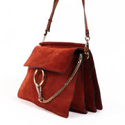 Buy an authentic second hand Chloé Tobacco Suede Faye Shoulder Bag in very good condition at Labellov.com