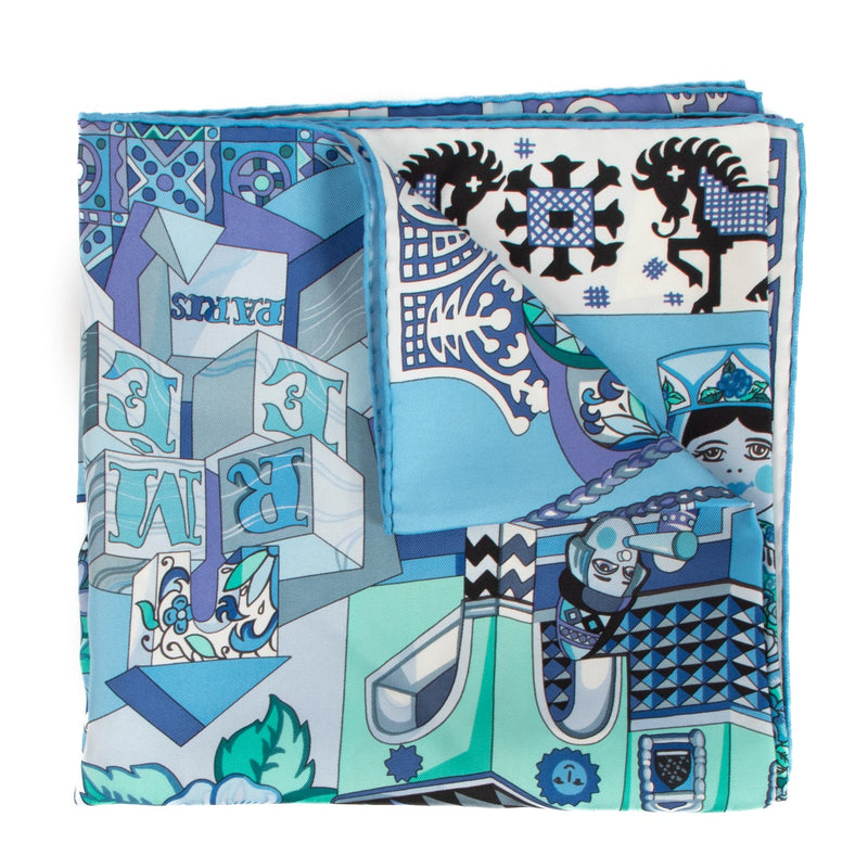 Hermès Blue Silk Scarf