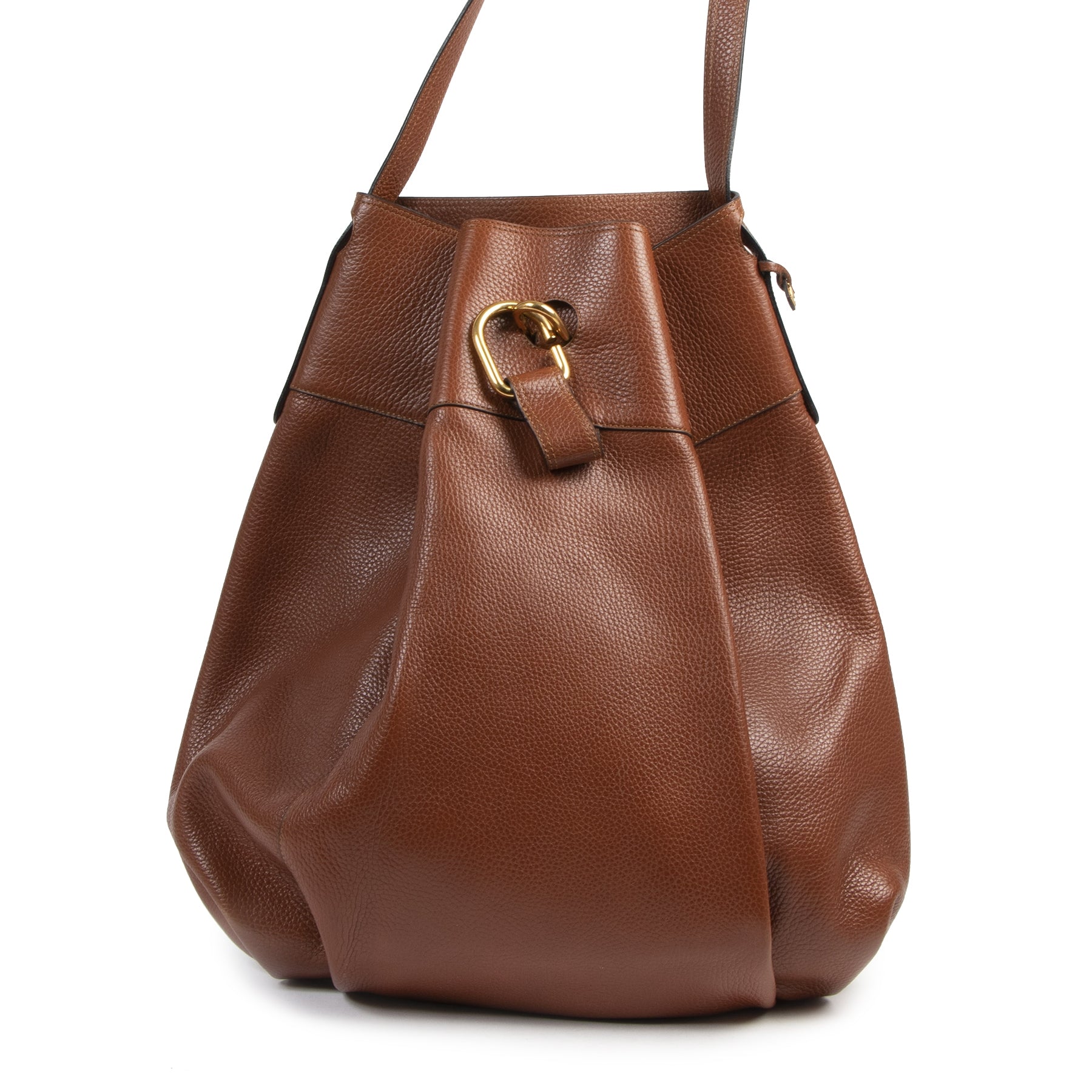 Authentieke Tweedehands Delvaux Cognac Leather Faust Bag juiste prijs veilig online shoppen luxe merken webshop winkelen Antwerpen België mode fashion