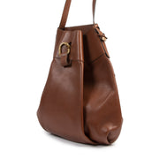 Authentic secondhand Delvaux Cognac Leather Faust Bag designer bags fashion luxury vintage webshop safe secure online shoppen
