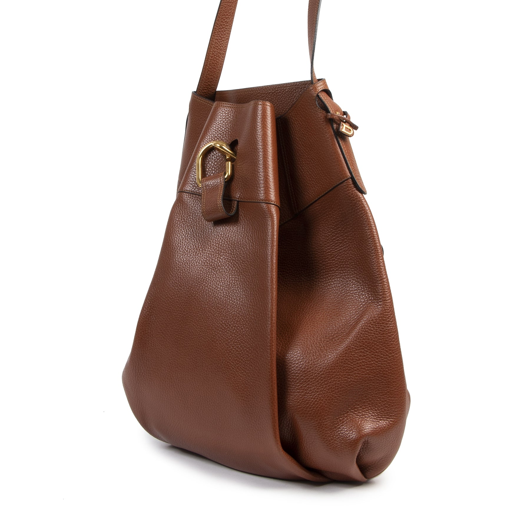Authentic secondhand Delvaux Cognac Leather Faust Bag designer bags fashion luxury vintage webshop safe secure online shoppen