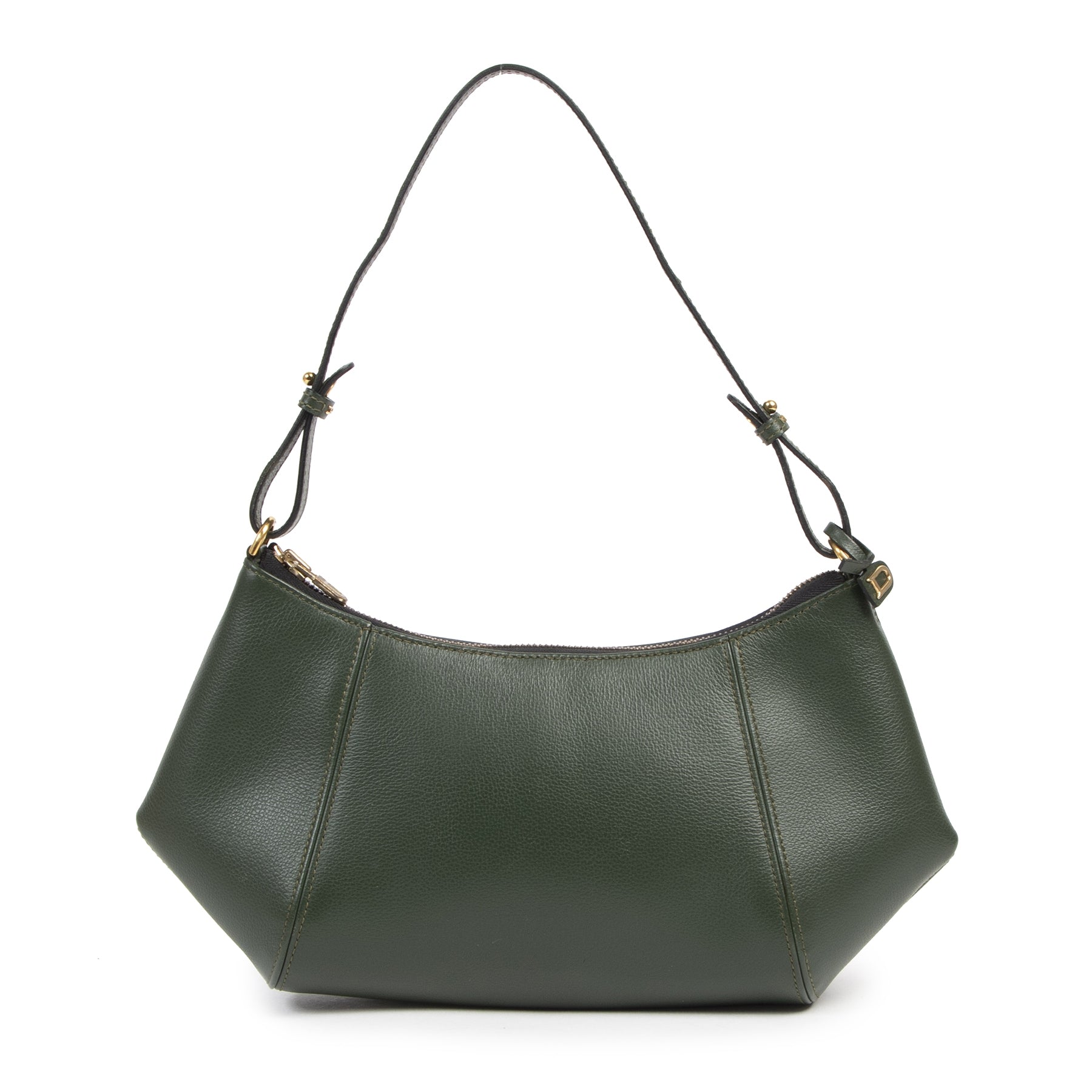 Authentieke Tweedehands Delvaux Green Leather Desir Shoulder Bag juiste prijs veilig online shoppen luxe merken webshop winkelen Antwerpen België mode fashion