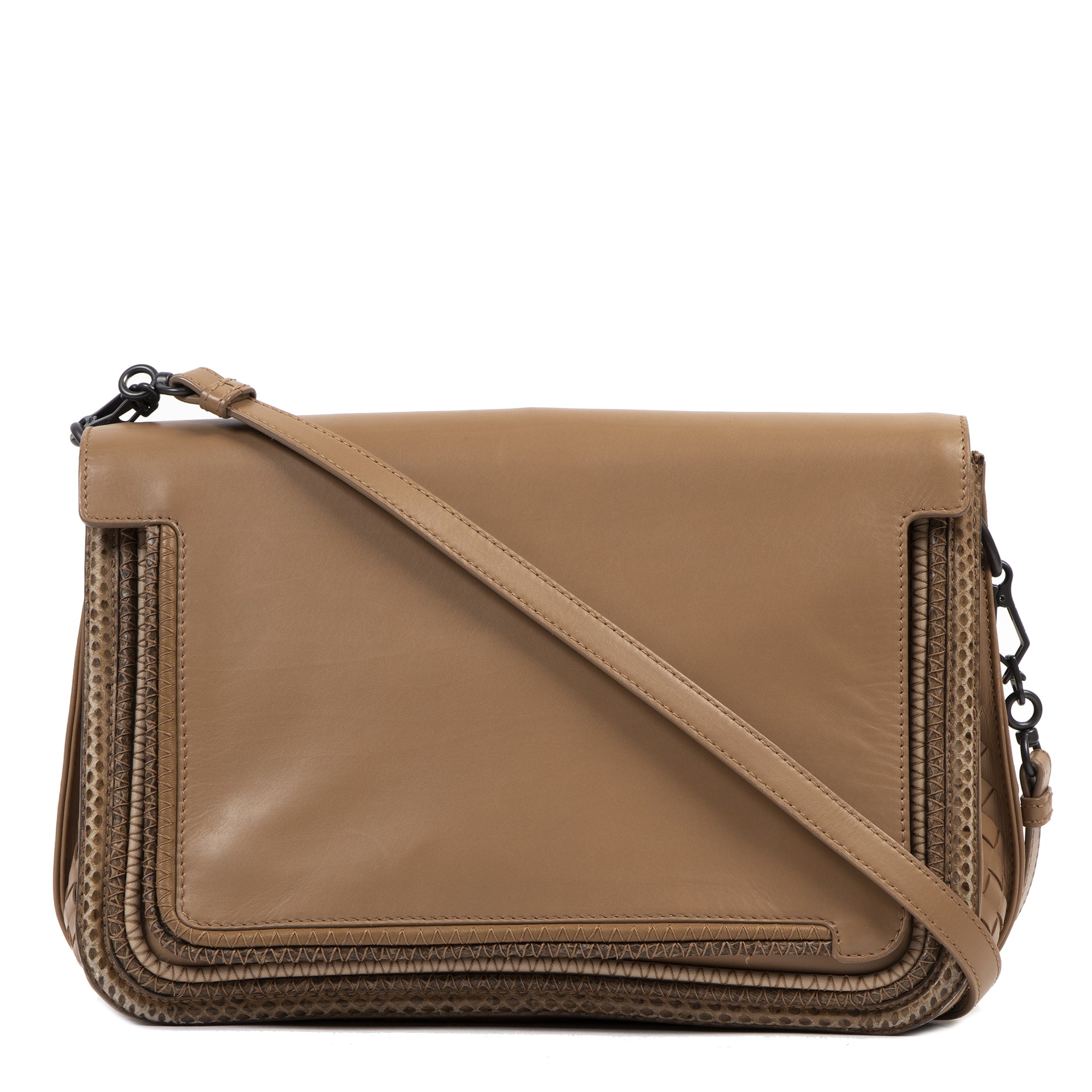 Authentic secondhand Bottega Veneta Desert Brown Crossbody Bag luxury vintage webshop fashion safe secure online shopping