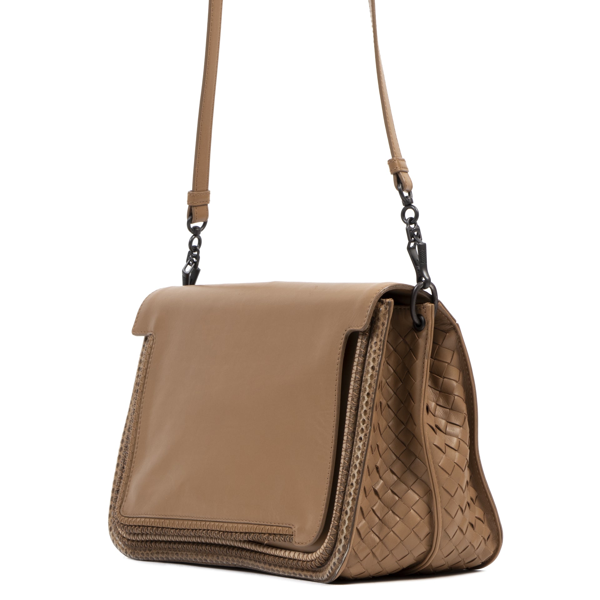 Authentic secondhand Bottega Veneta Desert Brown Crossbody Bag luxury vintage webshop fashion safe secure online shopping