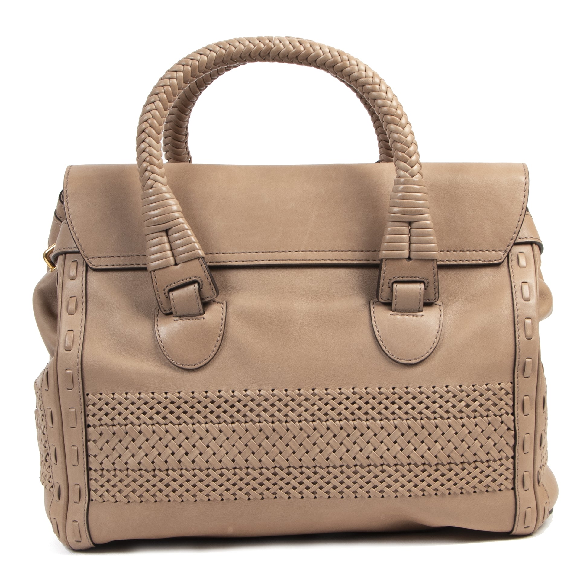 Gucci Handmade Large Taupe Top Handle Bag
