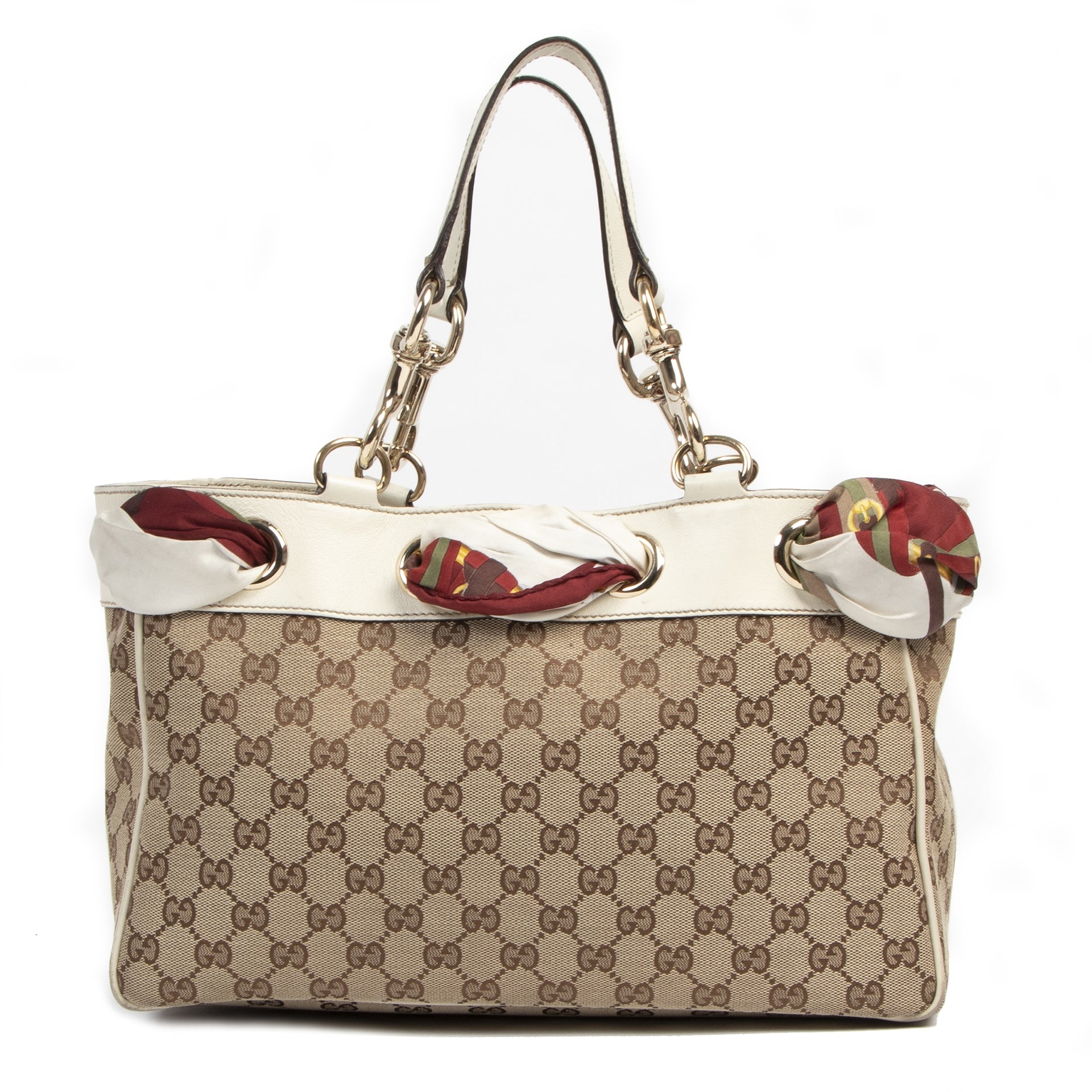 Gucci Positano Monogram Silk Scarf Tote Bag