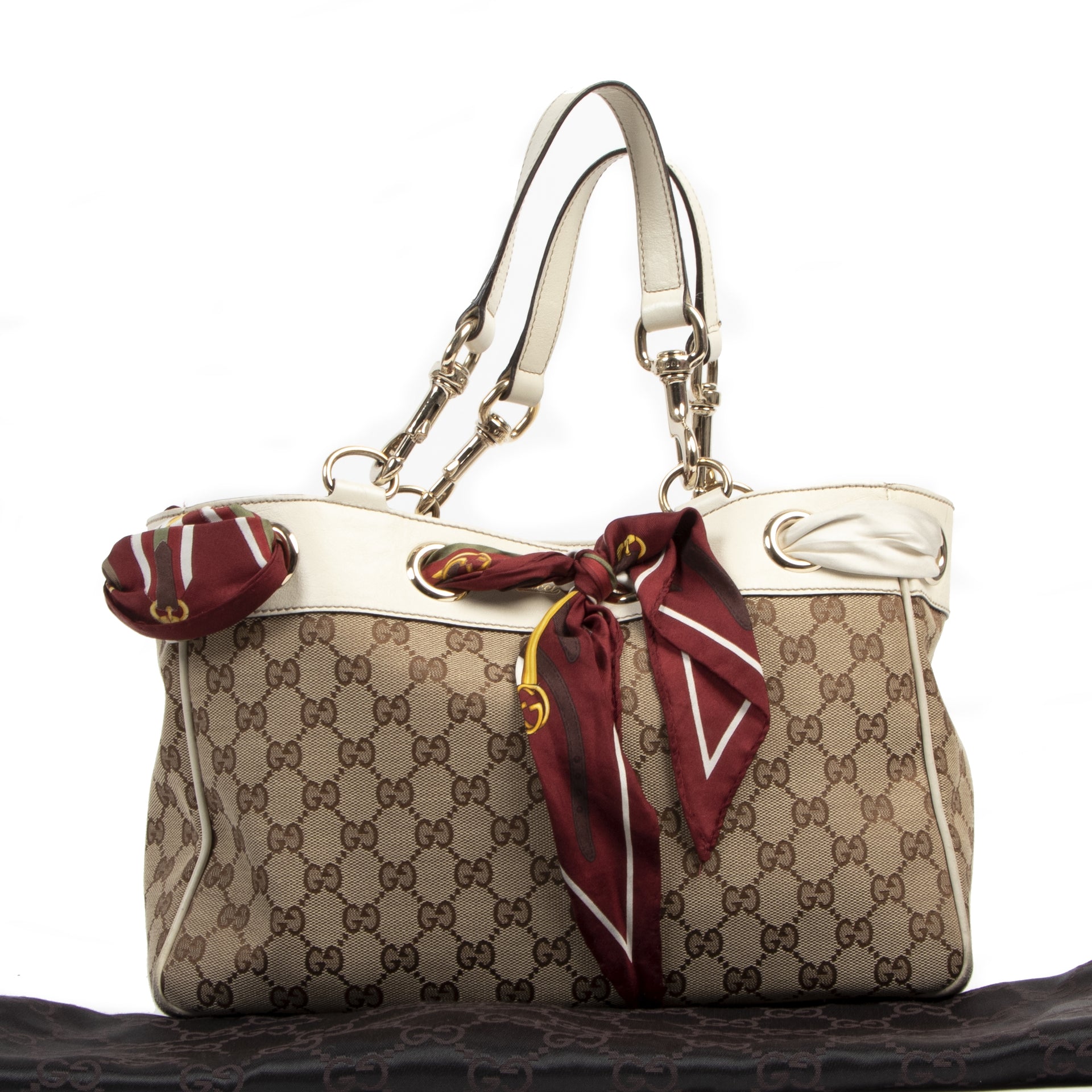 Gucci Positano Monogram Silk Scarf Tote Bag pour le meilleur prix chez Labellov